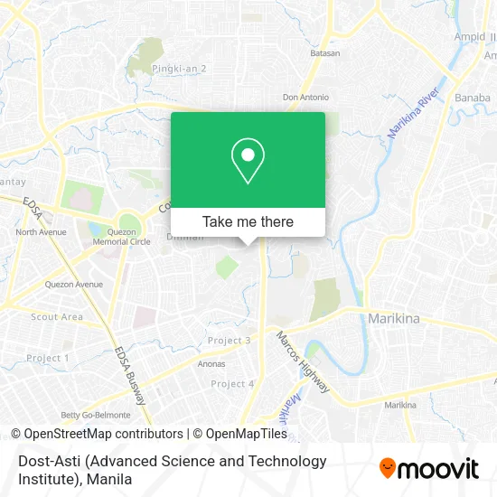 Dost-Asti (Advanced Science and Technology Institute) map