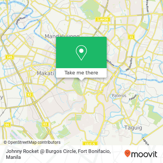 Johnny Rocket @ Burgos Circle, Fort Bonifacio map