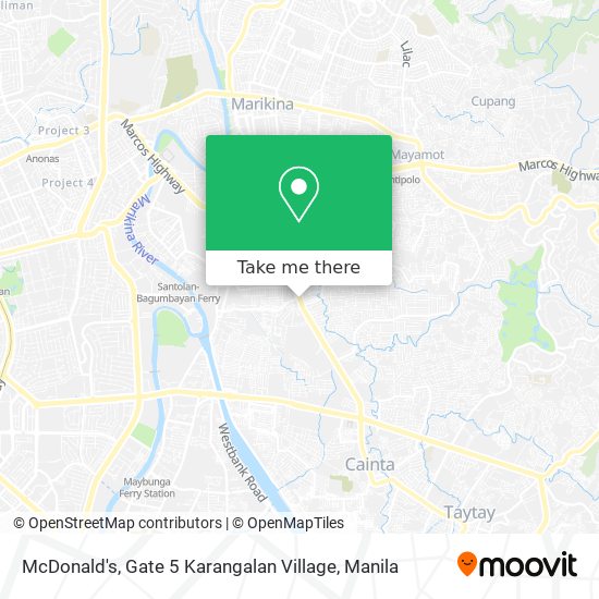 McDonald's, Gate 5 Karangalan Village map