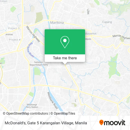 McDonald's, Gate 5 Karangalan Village map
