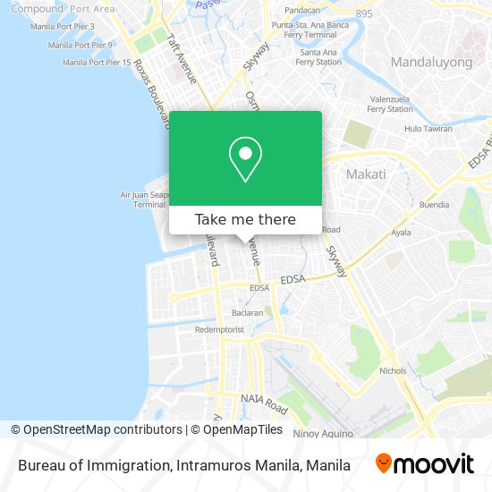 Bureau of Immigration, Intramuros Manila map