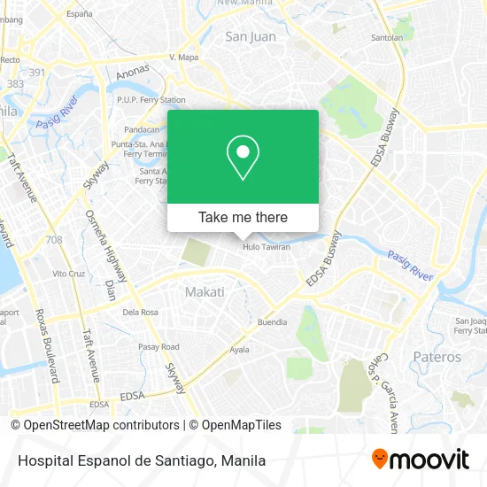 Hospital Espanol de Santiago map