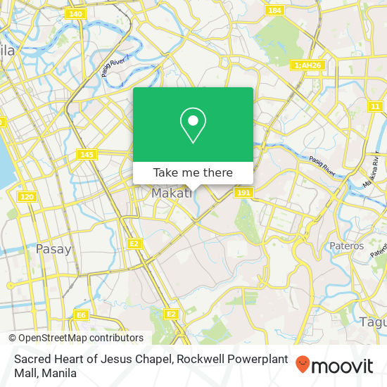 Sacred Heart of Jesus Chapel, Rockwell Powerplant Mall map