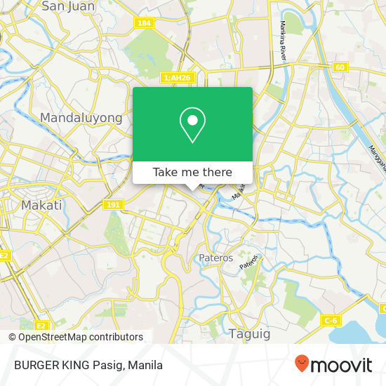 BURGER KING Pasig map