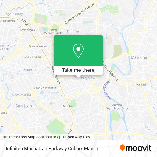 Infinitea Manhattan Parkway Cubao map