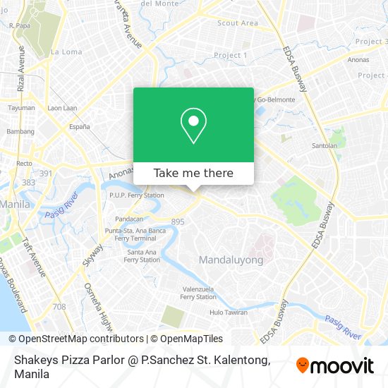 Shakeys Pizza Parlor @ P.Sanchez St. Kalentong map