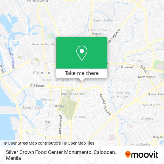 Silver Crown Food Center Monumento, Caloocan map