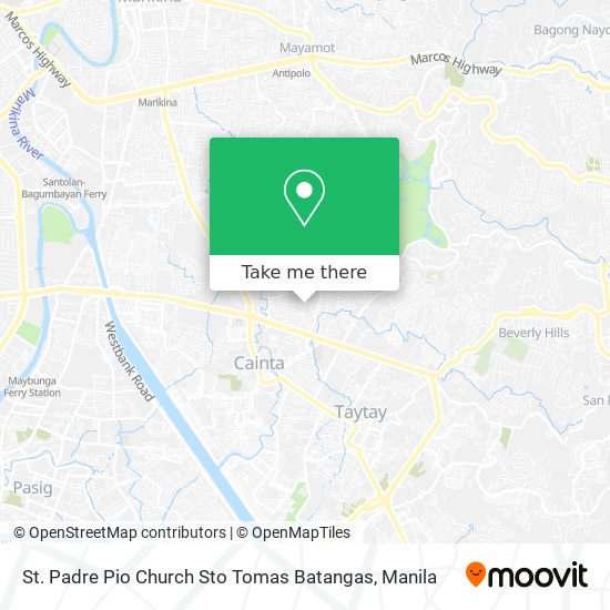 St. Padre Pio Church Sto Tomas Batangas map