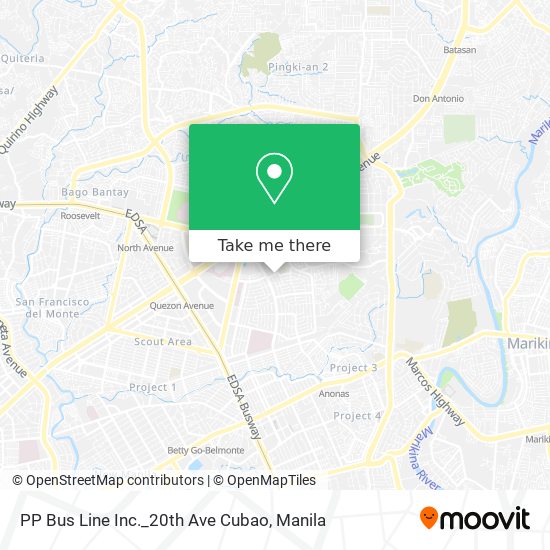 PP Bus Line Inc._20th Ave Cubao map