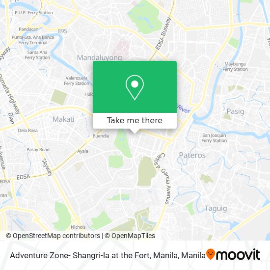 Adventure Zone- Shangri-la at the Fort, Manila map