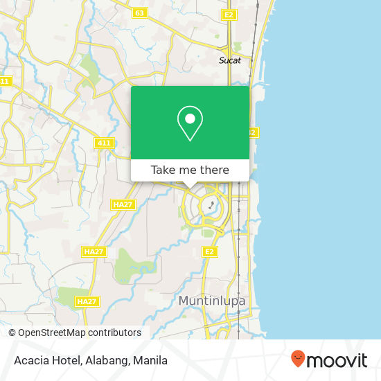 Acacia Hotel, Alabang map