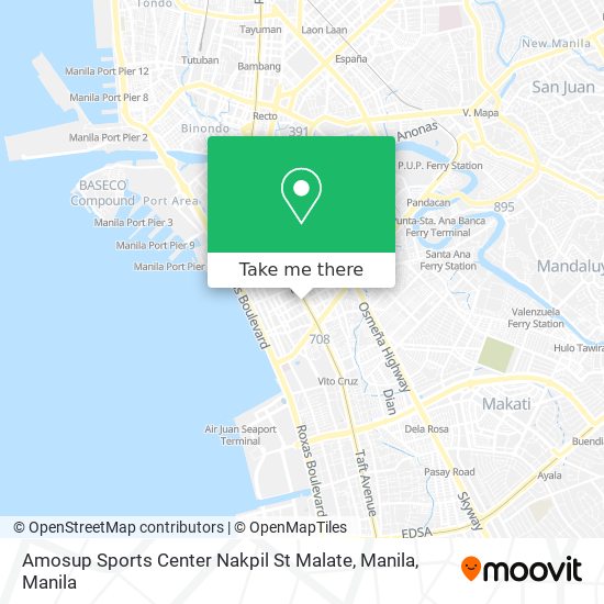 Amosup Sports Center Nakpil St Malate, Manila map