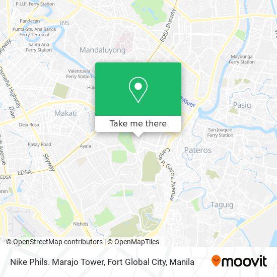 Nike Phils. Marajo Tower, Fort Global City map