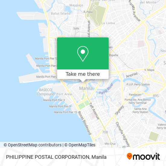 PHILIPPINE POSTAL CORPORATION map