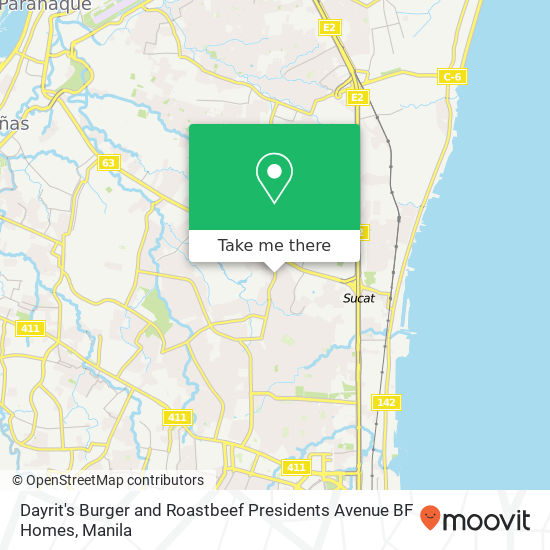 Dayrit's Burger and Roastbeef Presidents Avenue BF Homes map