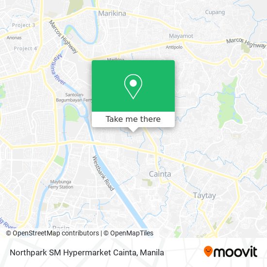 Northpark SM Hypermarket Cainta map