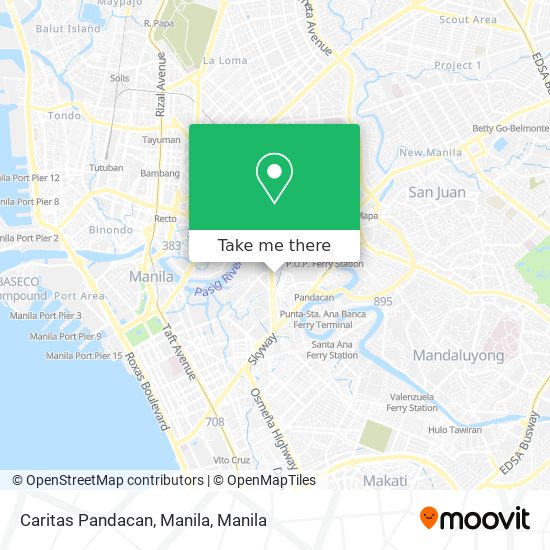 Caritas Pandacan, Manila map