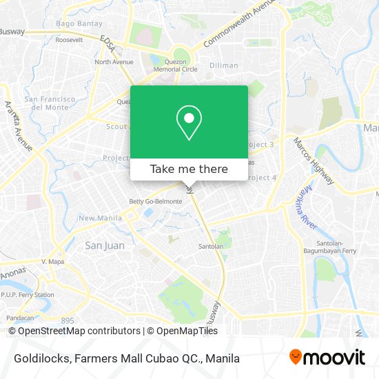 Goldilocks, Farmers Mall Cubao QC. map