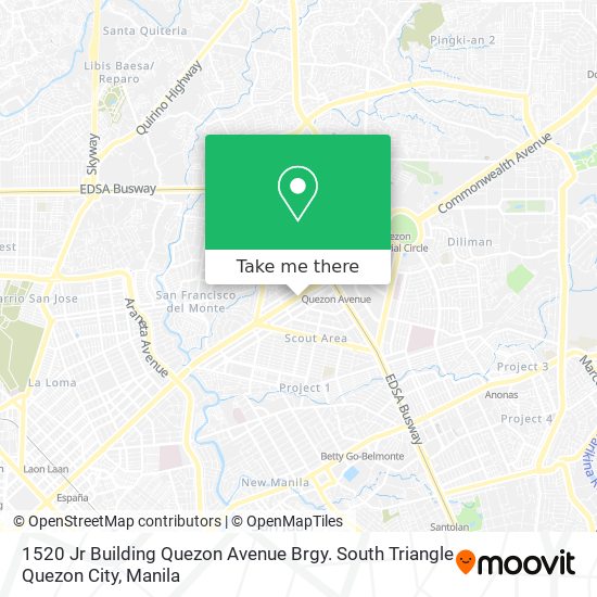 1520 Jr Building Quezon Avenue Brgy. South Triangle Quezon City map