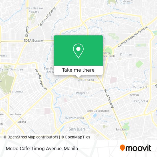 McDo Cafe Timog Avenue map