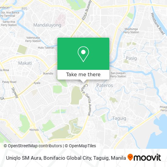 Uniqlo SM Aura, Bonifacio Global City, Taguig map
