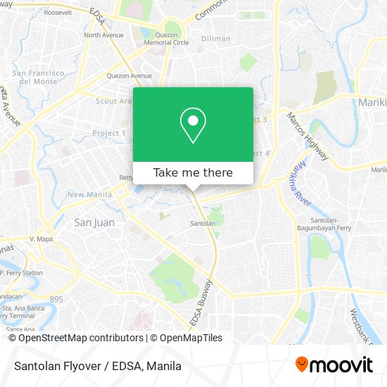Santolan Flyover / EDSA map