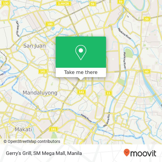 Gerry's Grill, SM Mega Mall map