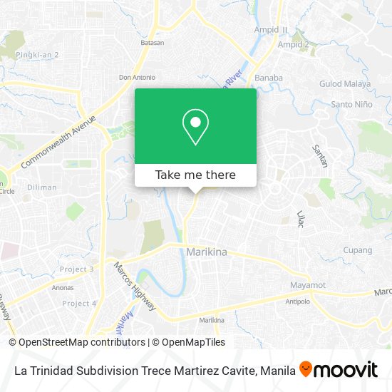 La Trinidad Subdivision Trece Martirez Cavite map