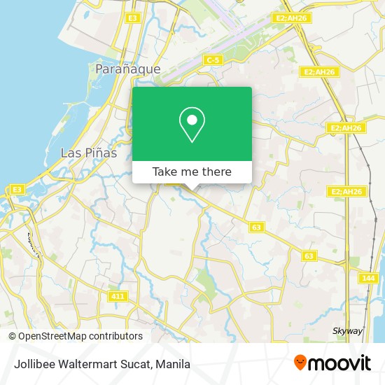Jollibee Waltermart Sucat map