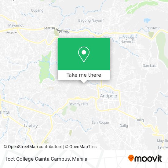 Icct College Cainta Campus map