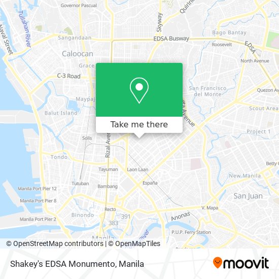 Shakey's EDSA Monumento map