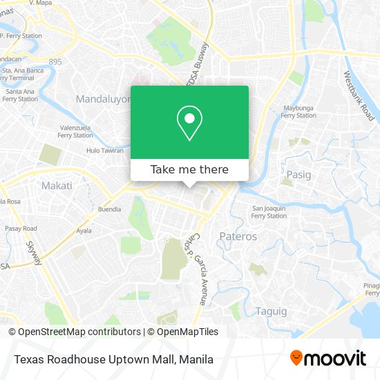 Texas Roadhouse Uptown Mall map
