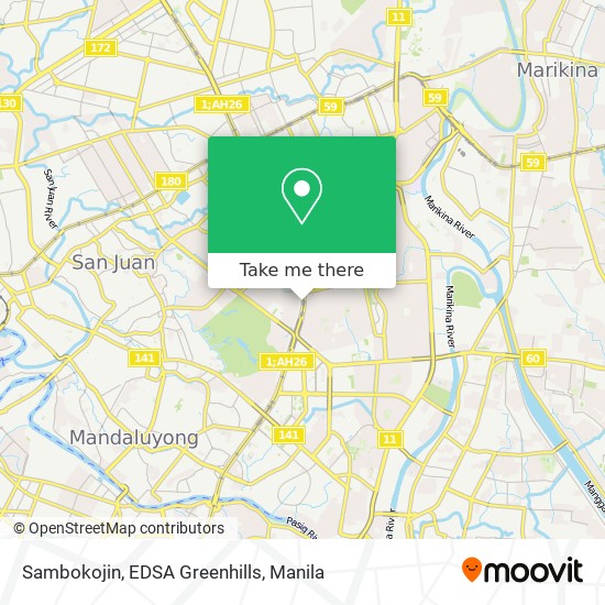 Sambokojin, EDSA Greenhills map