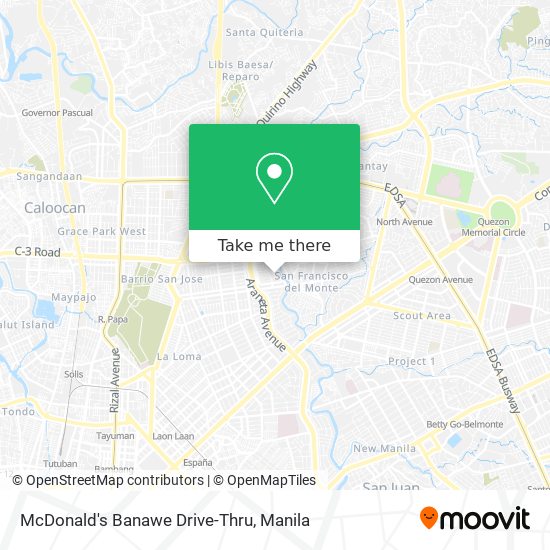 McDonald's Banawe Drive-Thru map