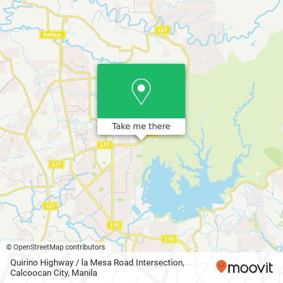 Quirino Highway / la Mesa Road Intersection, Calcoocan City map