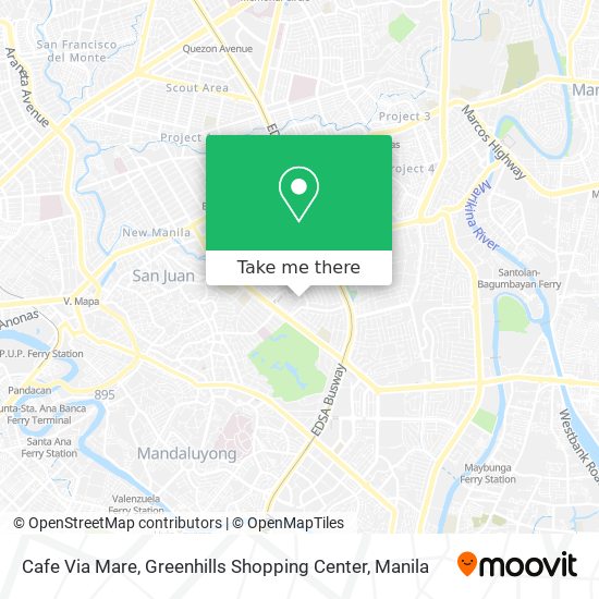 Cafe Via Mare, Greenhills Shopping Center map