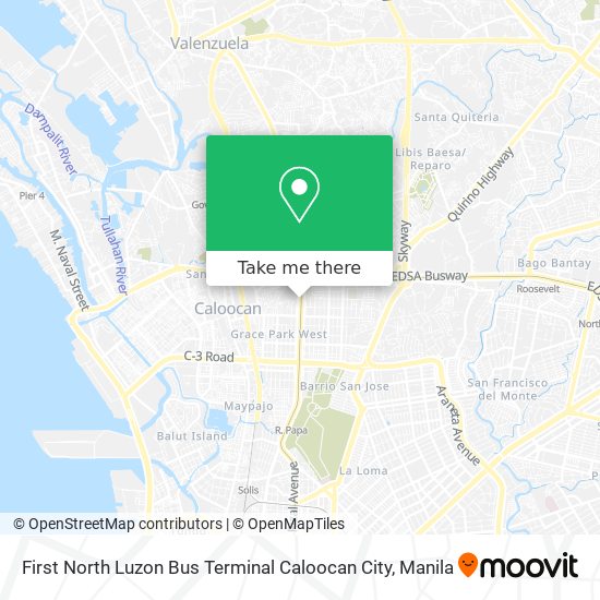 First North Luzon Bus Terminal Caloocan City map