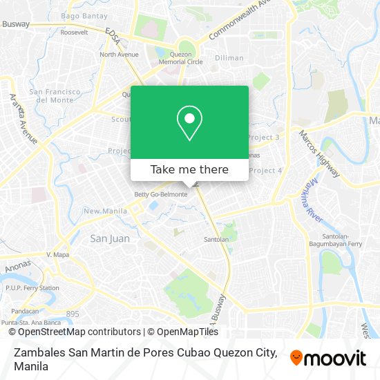 Zambales San Martin de Pores Cubao Quezon City map