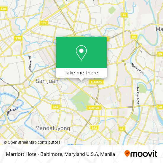 Marriott Hotel- Baltimore, Maryland U.S.A map