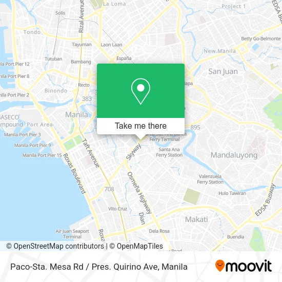 Paco-Sta. Mesa Rd / Pres. Quirino Ave map