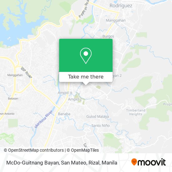 McDo-Guitnang Bayan, San Mateo, Rizal map