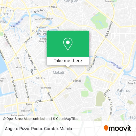 Angel's Pizza. Pasta. Combo map