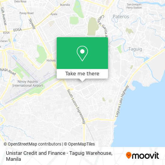 Unistar Credit and Finance - Taguig Warehouse map