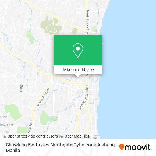 Chowking Fastbytes Northgate Cyberzone Alabang map