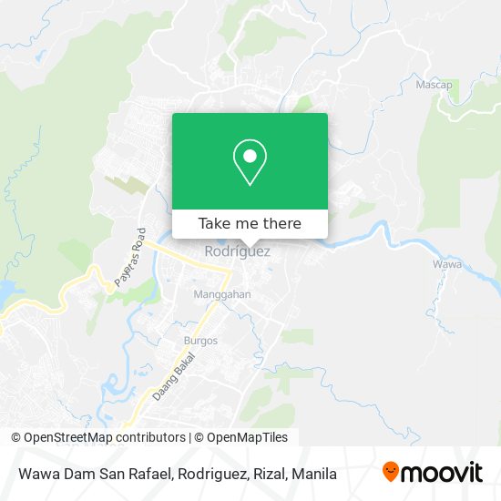 Wawa Dam San Rafael, Rodriguez, Rizal map