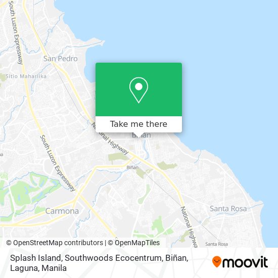 Splash Island, Southwoods Ecocentrum, Biñan, Laguna map