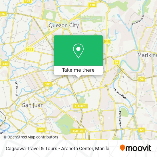 Cagsawa Travel & Tours - Araneta Center map