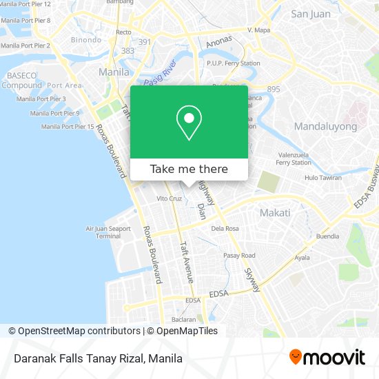 Daranak Falls Tanay Rizal map
