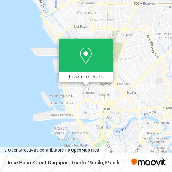 Jose Basa Street Dagupan, Tondo Manila map