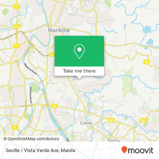 Seville / Vista Verde Ave map
